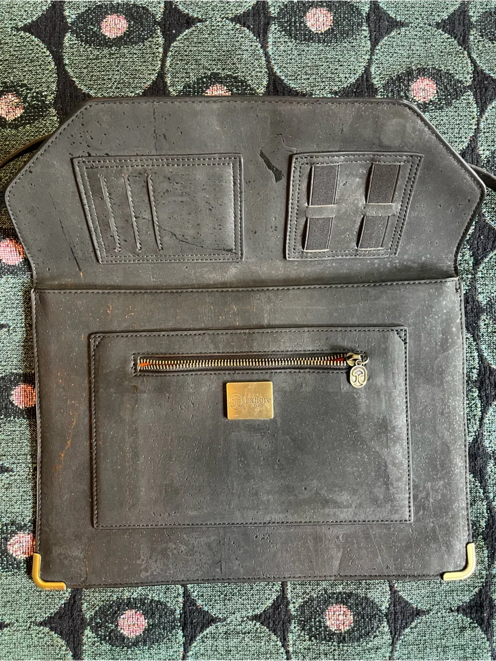 LaFlore Black Laptop Sleeve with Gold Accents